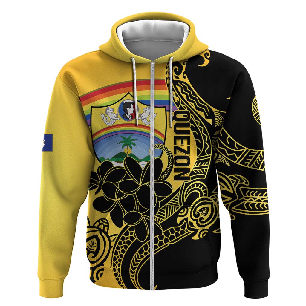 Quezon Province Zip Hoodie Cocolandia Philippines Turtle LT14 Zip Hoodie Gold - Polynesian Pride