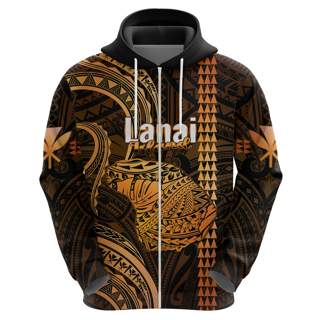 Polynesian Pride Hawaiian Islands Hoodie Lani Map Gold Kanaka With Kakau LT14 - Polynesian Pride