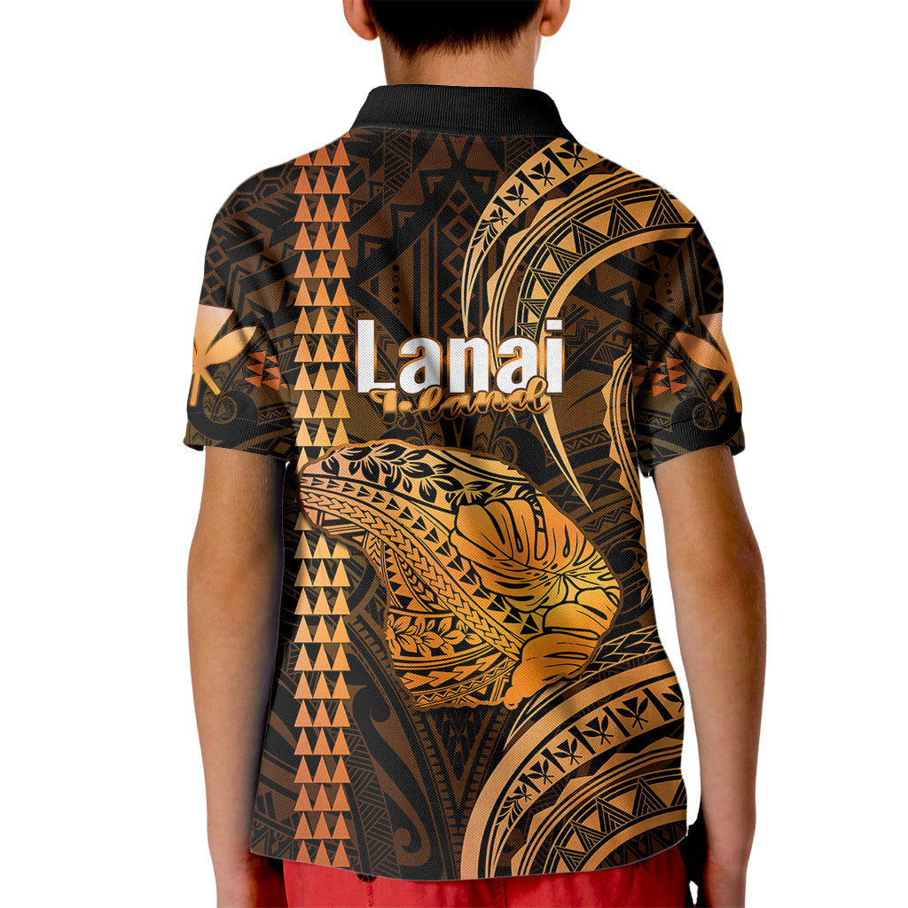 Polynesian Pride Hawaiian Islands Kid Polo Shirt Lani Map Gold Kanaka With Kakau LT14 - Polynesian Pride