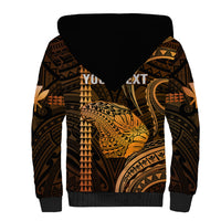 Personalised Hawaiian Islands Sherpa Hoodie Lani Map Gold Kanaka With Kakau LT14 - Polynesian Pride