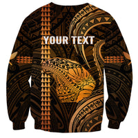Personalised Hawaiian Islands Sweatshirt Lani Map Gold Kanaka With Kakau LT14 - Polynesian Pride