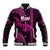 Polynesian Pride Hawaiian Islands Baseball Jacket Maui Map Pink Kanaka With Kakau LT14 Unisex Pink - Polynesian Pride