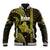 Polynesian Pride Hawaiian Islands Baseball Jacket Oahu Map Yellow Kanaka With Kakau LT14 Unisex Yellow - Polynesian Pride