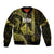 Polynesian Pride Hawaiian Islands Bomber Jacket Oahu Map Yellow Kanaka With Kakau LT14 Unisex Yellow - Polynesian Pride