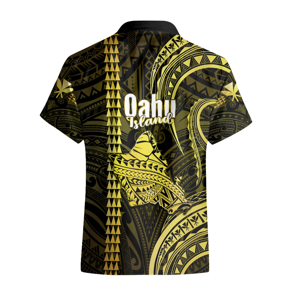Polynesian Pride Hawaiian Islands Hawaiian Shirt Oahu Map Yellow Kanaka With Kakau LT14 - Polynesian Pride