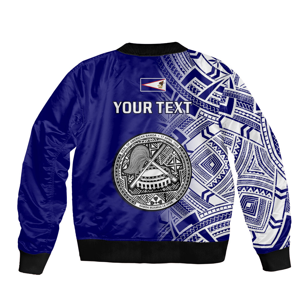 Personalised American Samoa Sleeve Zip Bomber Jacket July 4 Independence Day LT14 - Polynesian Pride
