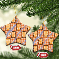 Aloha Hawaii Tiki Palaka Motifs Ceramic Ornament Honohono Lei Orange Elegant Vibes