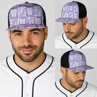 Aloha Hawaii Tiki Palaka Motifs Baseball Net Cap Honohono Lei Purple Elegant Vibes