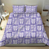 Aloha Hawaii Tiki Palaka Motifs Bedding Set Honohono Lei Purple Elegant Vibes