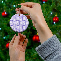 Aloha Hawaii Tiki Palaka Motifs Ceramic Ornament Honohono Lei Purple Elegant Vibes