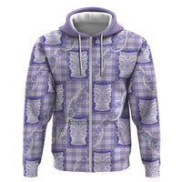Aloha Hawaii Tiki Palaka Motifs Hoodie Honohono Lei Purple Elegant Vibes