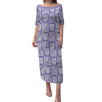Aloha Hawaii Tiki Palaka Motifs Puletasi Honohono Lei Purple Elegant Vibes