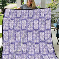 Aloha Hawaii Tiki Palaka Motifs Quilt Honohono Lei Purple Elegant Vibes