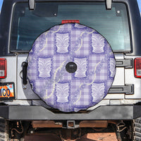 Aloha Hawaii Tiki Palaka Motifs Spare Tire Cover Honohono Lei Purple Elegant Vibes