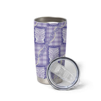 Aloha Hawaii Tiki Palaka Motifs Tumbler Cup Honohono Lei Purple Elegant Vibes