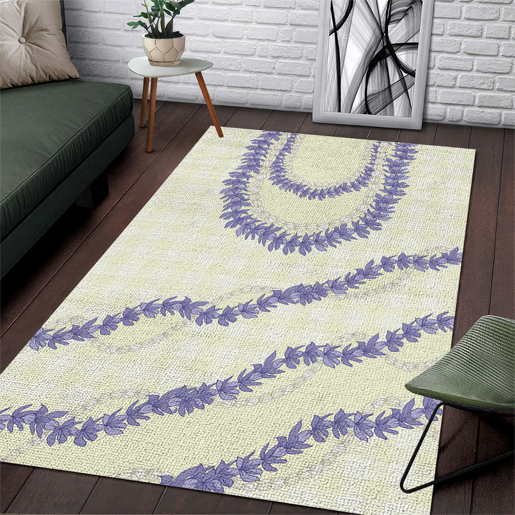 Hawaii Honohono Palaka Motifs Area Rug Hawaiian Orchid Lei
