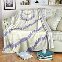 Hawaii Honohono Palaka Motifs Blanket Hawaiian Orchid Lei LT14 Cream - Polynesian Pride
