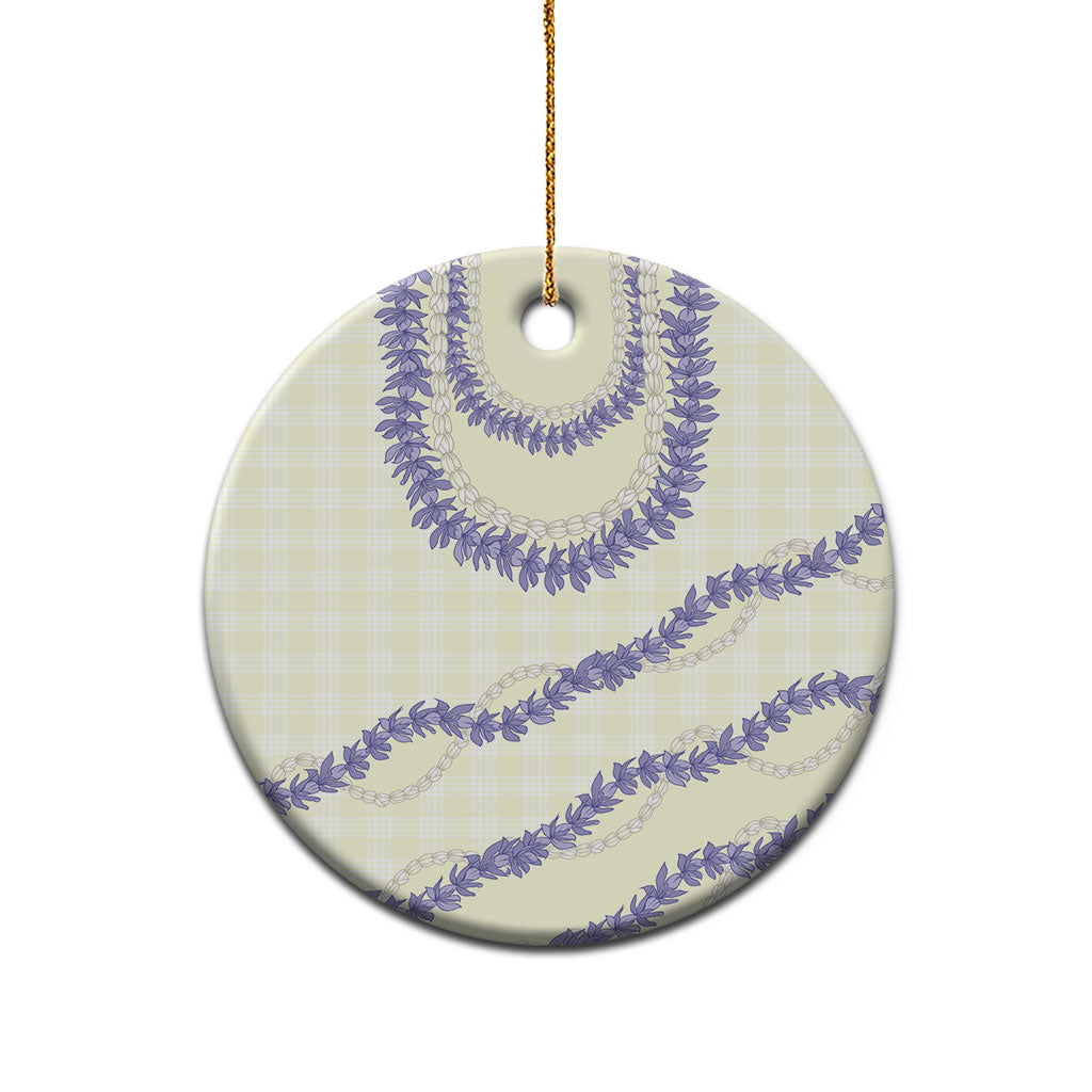 Hawaii Honohono Palaka Motifs Ceramic Ornament Hawaiian Orchid Lei