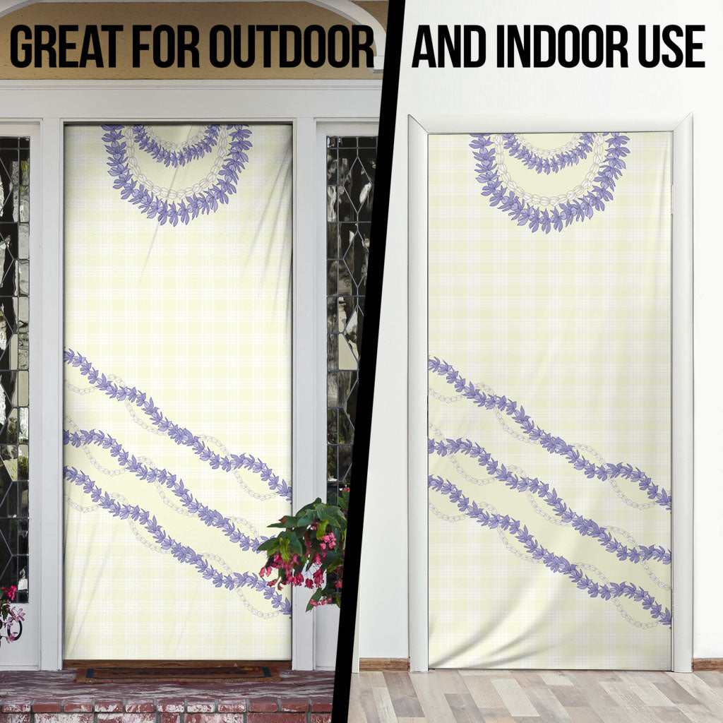 Hawaii Honohono Palaka Motifs Door Cover Hawaiian Orchid Lei