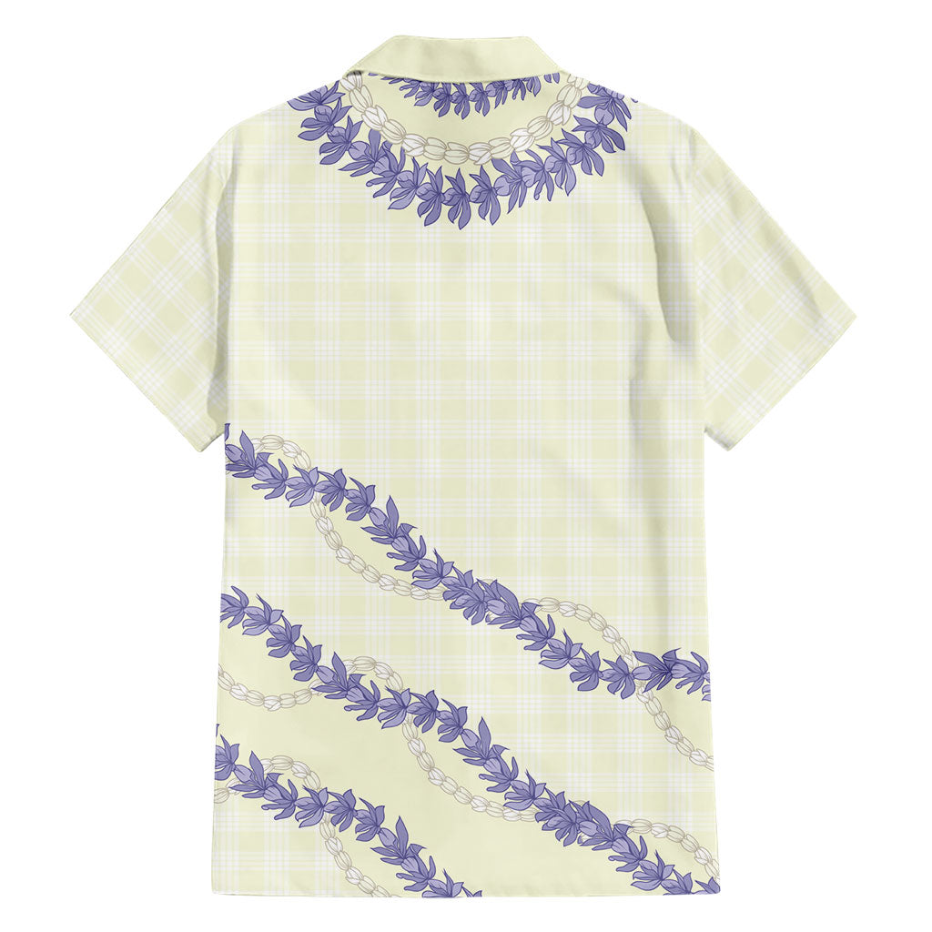 Hawaii Honohono Palaka Motifs Family Matching Long Sleeve Bodycon Dress and Hawaiian Shirt Hawaiian Orchid Lei