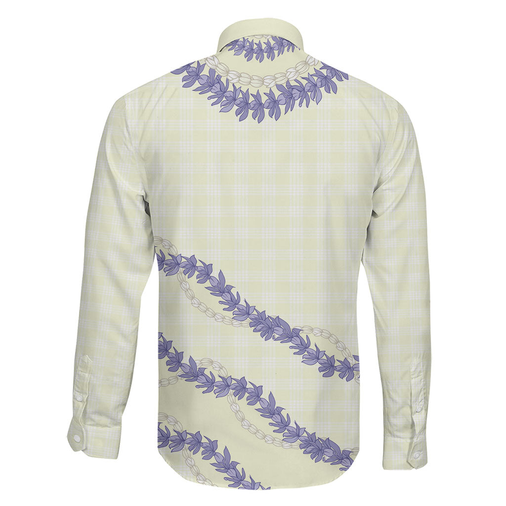 Hawaii Honohono Palaka Motifs Family Matching Off Shoulder Short Dress and Hawaiian Shirt Hawaiian Orchid Lei