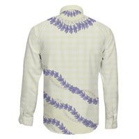 Hawaii Honohono Palaka Motifs Family Matching Off Shoulder Short Dress and Hawaiian Shirt Hawaiian Orchid Lei
