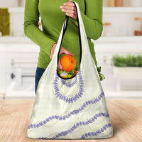 Hawaii Honohono Palaka Motifs Grocery Bag Hawaiian Orchid Lei LT14 - Polynesian Pride