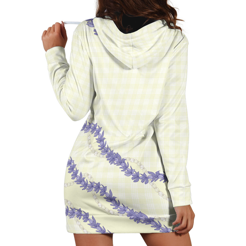 Hawaii Honohono Palaka Motifs Hoodie Dress Hawaiian Orchid Lei