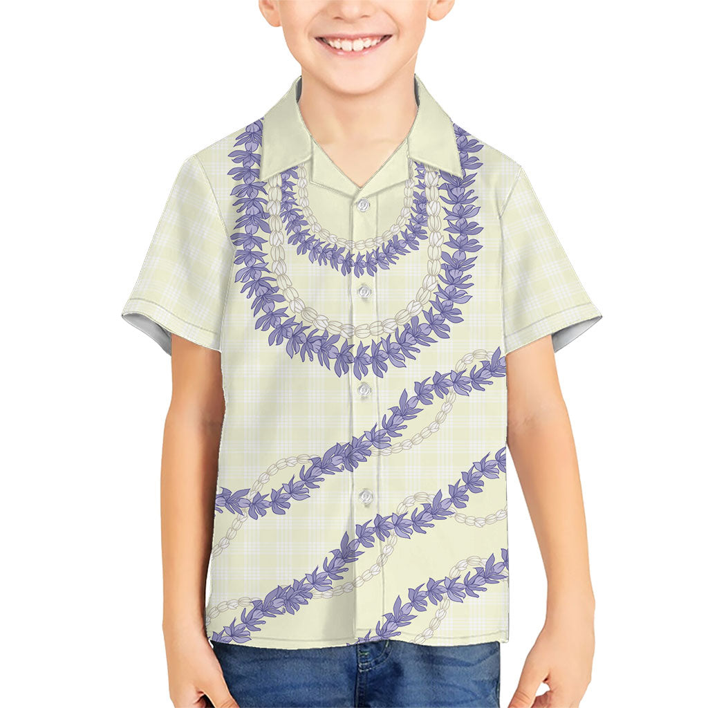 Hawaii Honohono Palaka Motifs Kid Hawaiian Shirt Hawaiian Orchid Lei