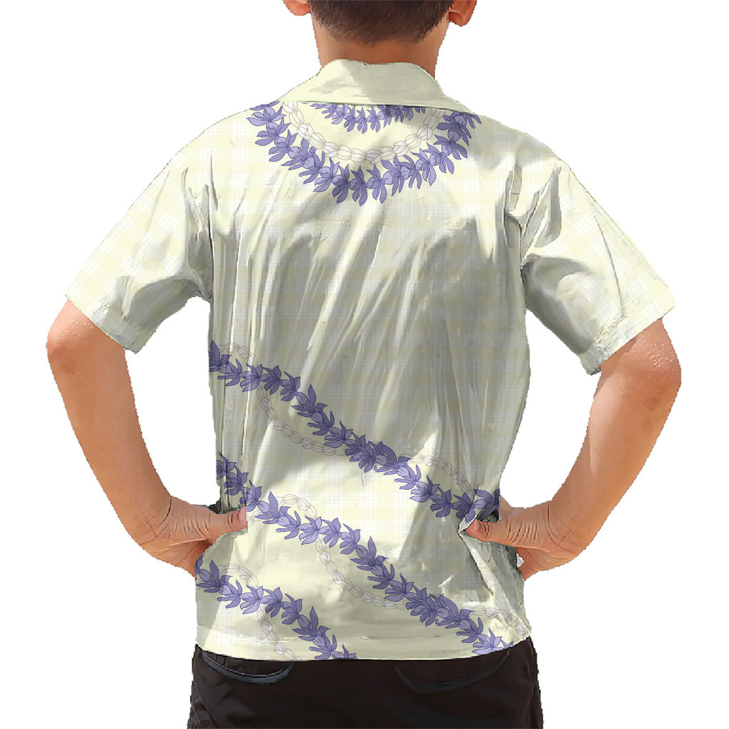 Hawaii Honohono Palaka Motifs Kid Hawaiian Shirt Hawaiian Orchid Lei