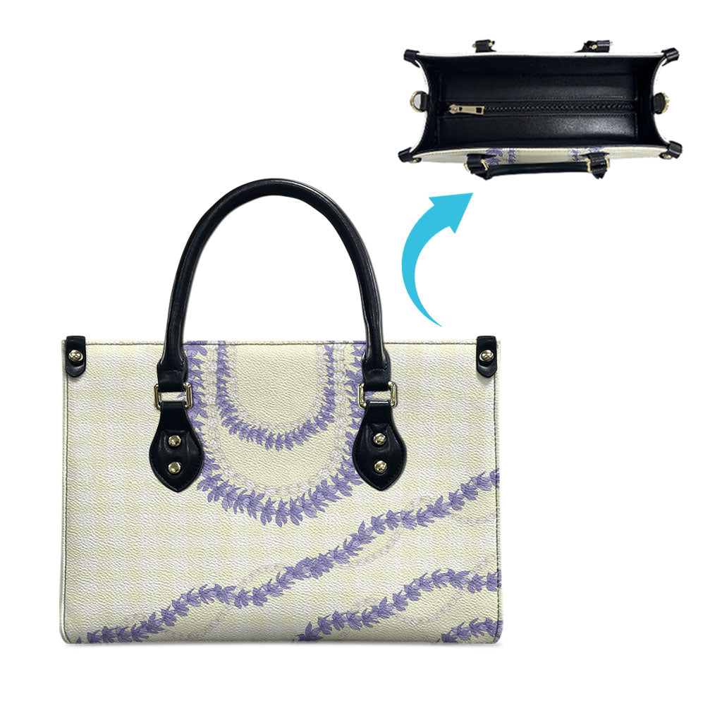 Hawaii Honohono Palaka Motifs Leather Bag Hawaiian Orchid Lei LT14 - Polynesian Pride