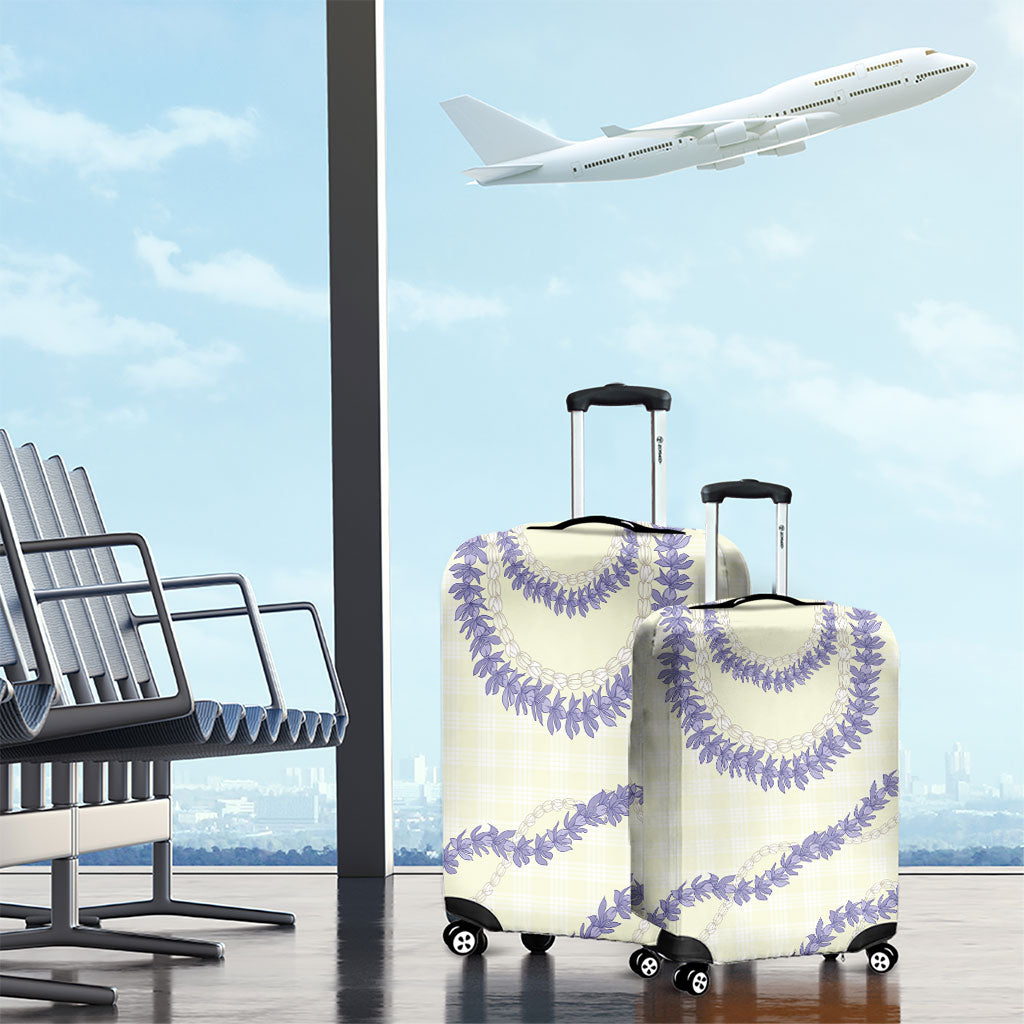Hawaii Honohono Palaka Motifs Luggage Cover Hawaiian Orchid Lei