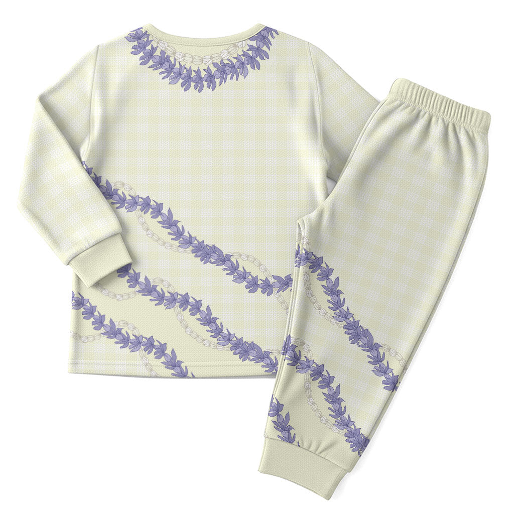Hawaii Honohono Palaka Motifs Christmas Pajama Set Hawaiian Orchid Lei