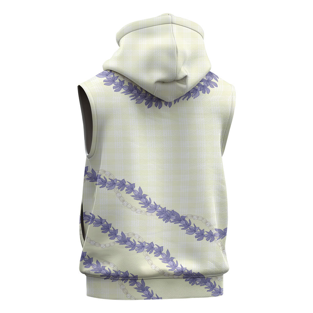Hawaii Honohono Palaka Motifs Sleeveless Hoodie Hawaiian Orchid Lei