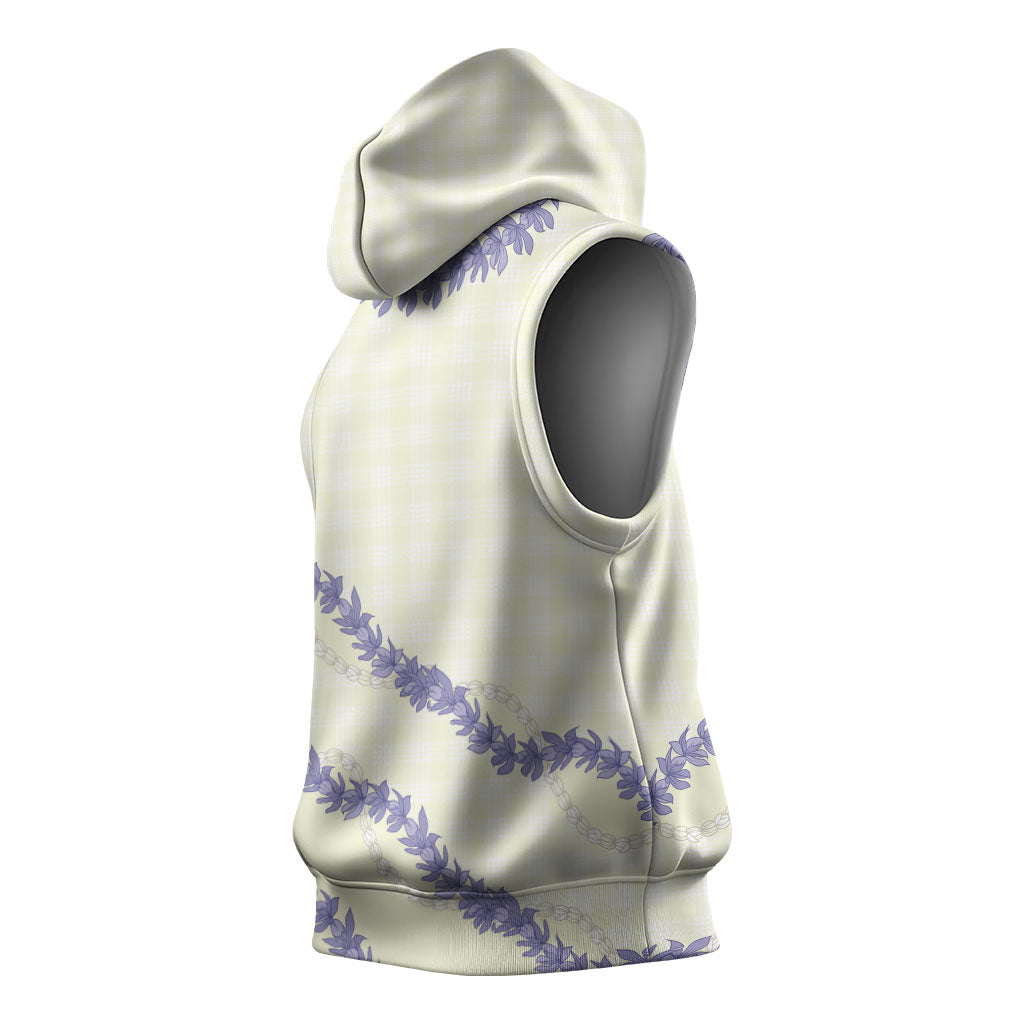 Hawaii Honohono Palaka Motifs Sleeveless Hoodie Hawaiian Orchid Lei