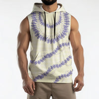Hawaii Honohono Palaka Motifs Sleeveless Hoodie Hawaiian Orchid Lei
