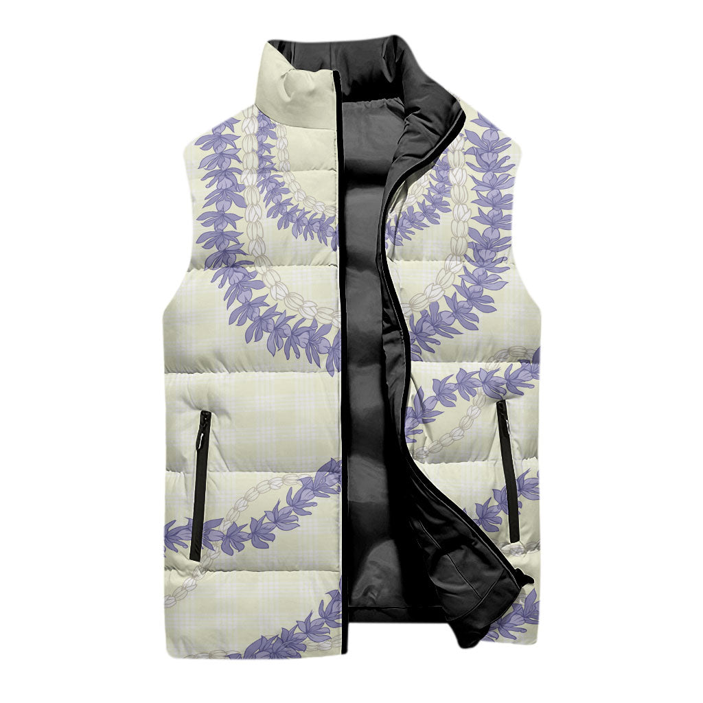Hawaii Honohono Palaka Motifs Sleeveless Puffer Jacket Hawaiian Orchid Lei LT14 - Polynesian Pride