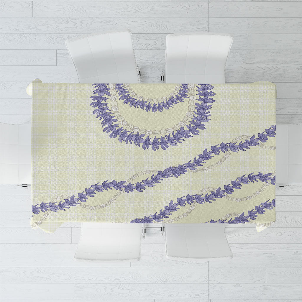 Hawaii Honohono Palaka Motifs Tablecloth Hawaiian Orchid Lei LT14 Cream - Polynesian Pride