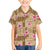 Beige Hawaii Hibiscus With Tropical Flowers Motifs Family Matching Off The Shoulder Long Sleeve Dress and Hawaiian Shirt - Polynesian Pride