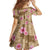 Beige Hawaii Hibiscus With Tropical Flowers Motifs Family Matching Summer Maxi Dress and Hawaiian Shirt - Polynesian Pride