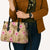 Beige Hawaii Hibiscus With Tropical Flowers Motifs Leather Bag - Polynesian Pride