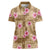 Beige Hawaii Hibiscus With Tropical Flowers Motifs Women Polo Shirt - Polynesian Pride