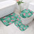 Cyan Hawaii Hibiscus With Tropical Flowers Motifs Bathroom Set - Polynesian Pride