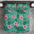 Cyan Hawaii Hibiscus With Tropical Flowers Motifs Bedding Set - Polynesian Pride