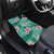 Cyan Hawaii Hibiscus With Tropical Flowers Motifs Car Mats - Polynesian Pride