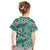 Cyan Hawaii Hibiscus With Tropical Flowers Motifs Kid T Shirt - Polynesian Pride