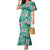 Cyan Hawaii Hibiscus With Tropical Flowers Motifs Mermaid Dress - Polynesian Pride