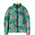 Cyan Hawaii Hibiscus With Tropical Flowers Motifs Padded Jacket - Polynesian Pride