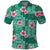 Cyan Hawaii Hibiscus With Tropical Flowers Motifs Polo Shirt - Polynesian Pride