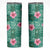Cyan Hawaii Hibiscus With Tropical Flowers Motifs Skinny Tumbler - Polynesian Pride